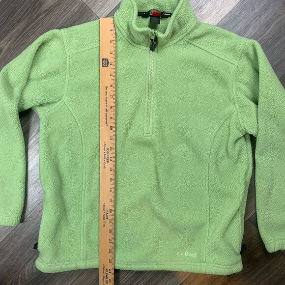 LL Bean Outdoor Women Green 1/4 Zip Fleece Pullover Jacket Size Small - Picture 5 of 9